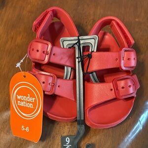Wonder Nation Kids' Bright Red Sandals